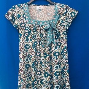 Girls aqua dress with bow